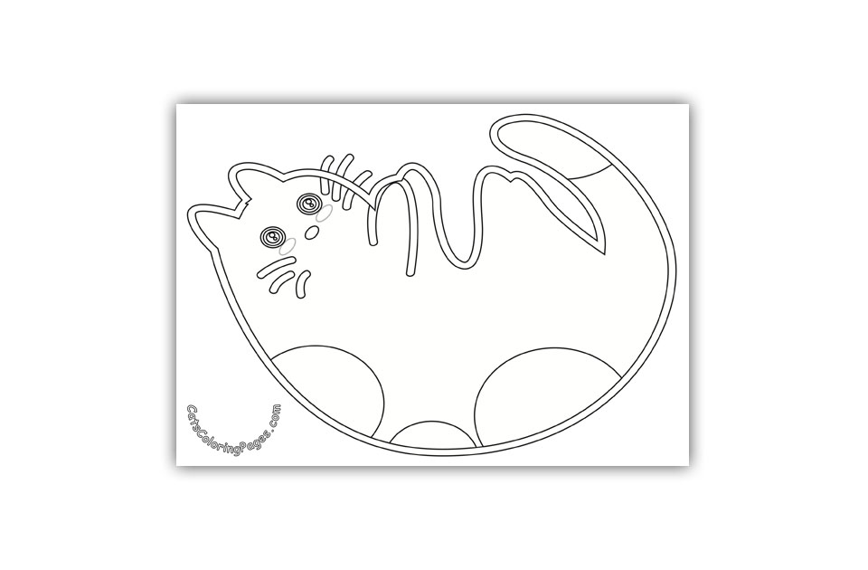 Playful Cat Coloring Page