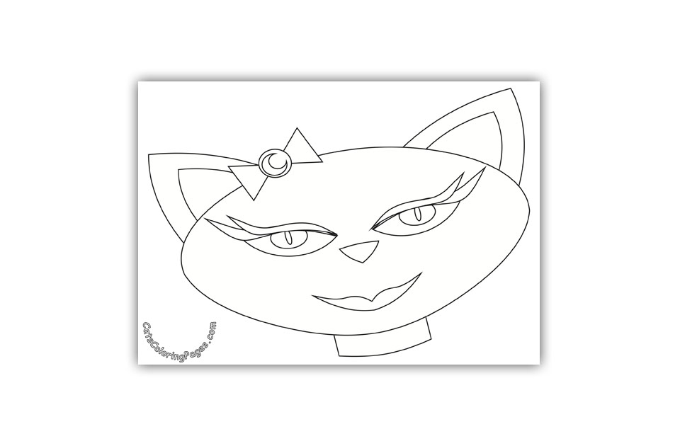 Fancy Pink Cat Coloring Page