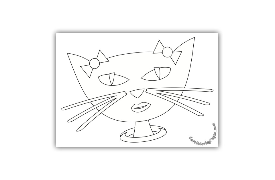 Fancy Black Cat Coloring Page