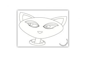 Kitten on the Moon Coloring Page - Cats Coloring Pages