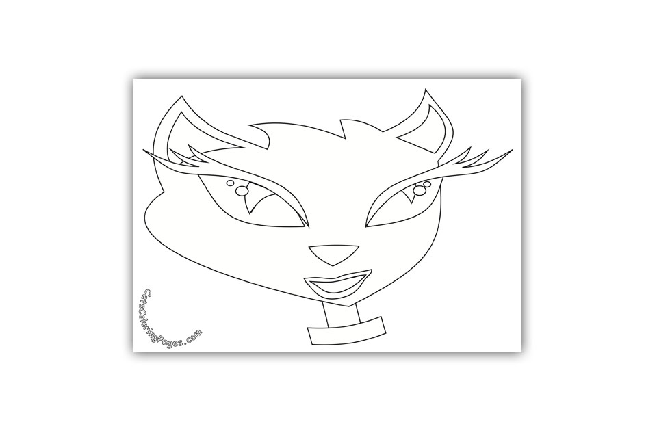 Green Eyed Cat Coloring Page