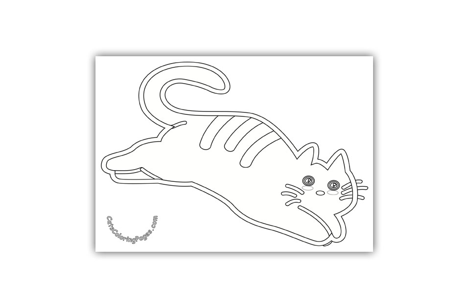 Playful Running Cat Coloring Page