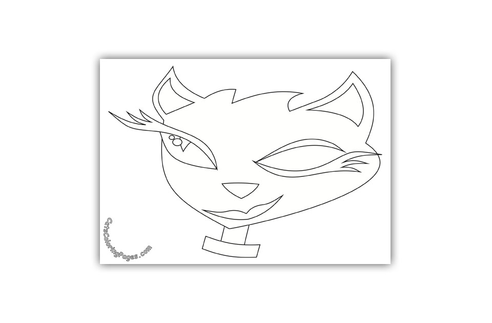 Fancy Cute Cat Coloring Page