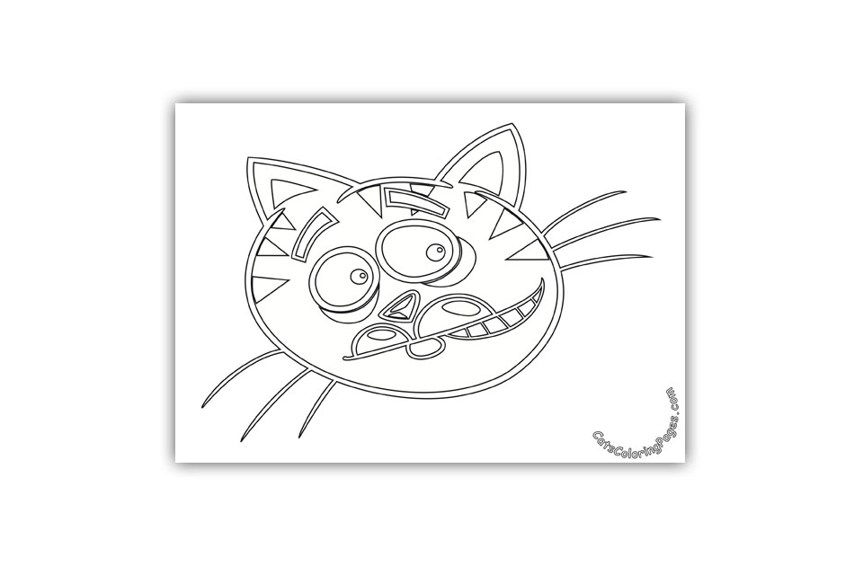 Surprised Cat Coloring Page