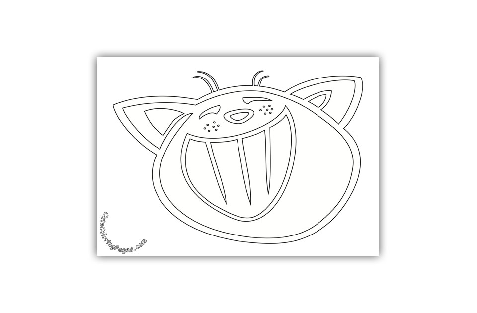 Laughing Cat Coloring Page