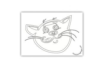 Kitten with Orange Wool Ball Coloring Page - Cats Coloring Pages