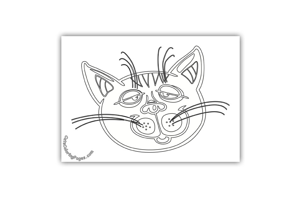 Sleepy Tomcat Coloring Page