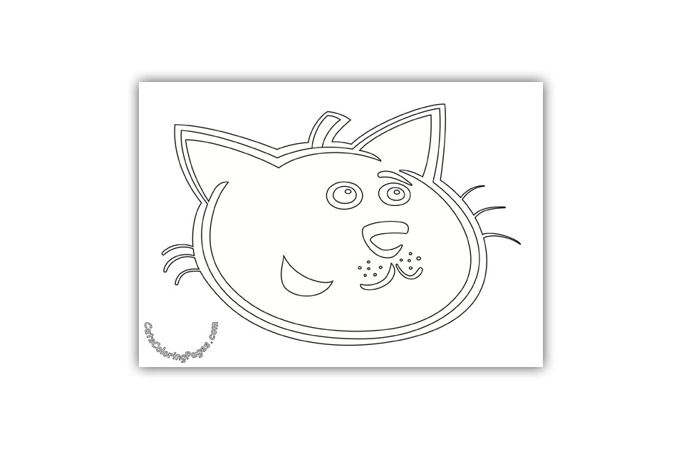 Happy Black Tomcat Coloring Page