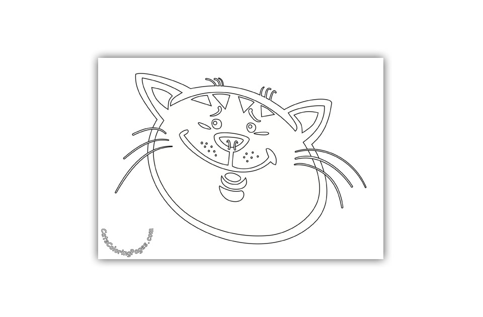 Embarrassed Cat Coloring Page