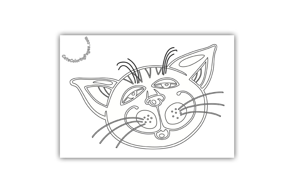 Orange Sleepy Tomcat Coloring Page