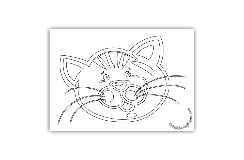 Small Eyed Cat Coloring Page