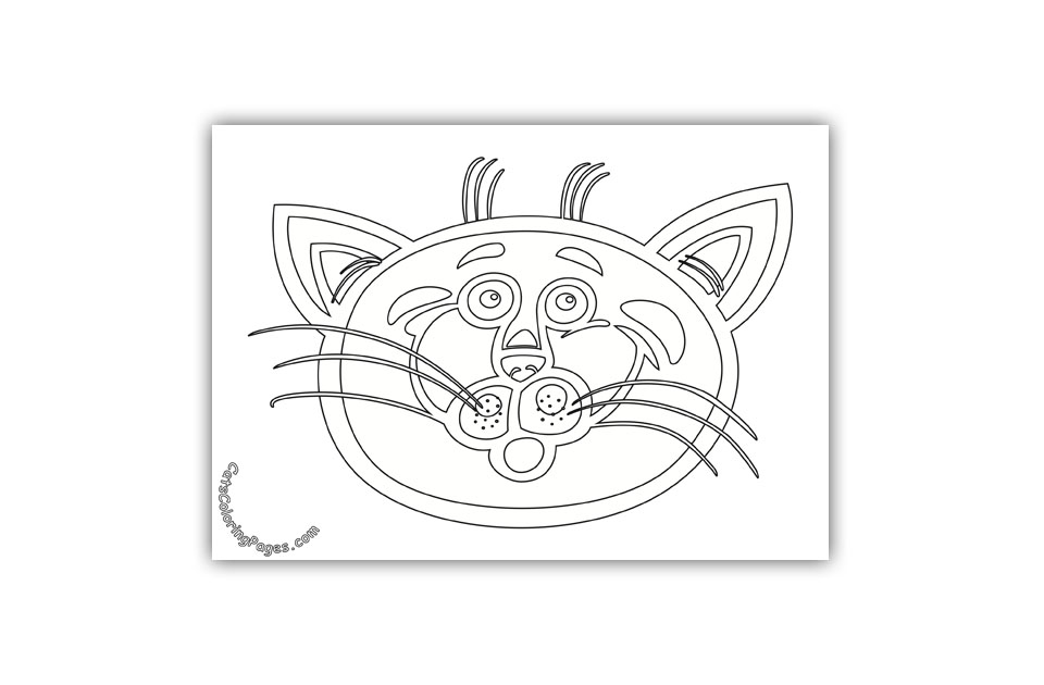 A Scared Cat Coloring Page