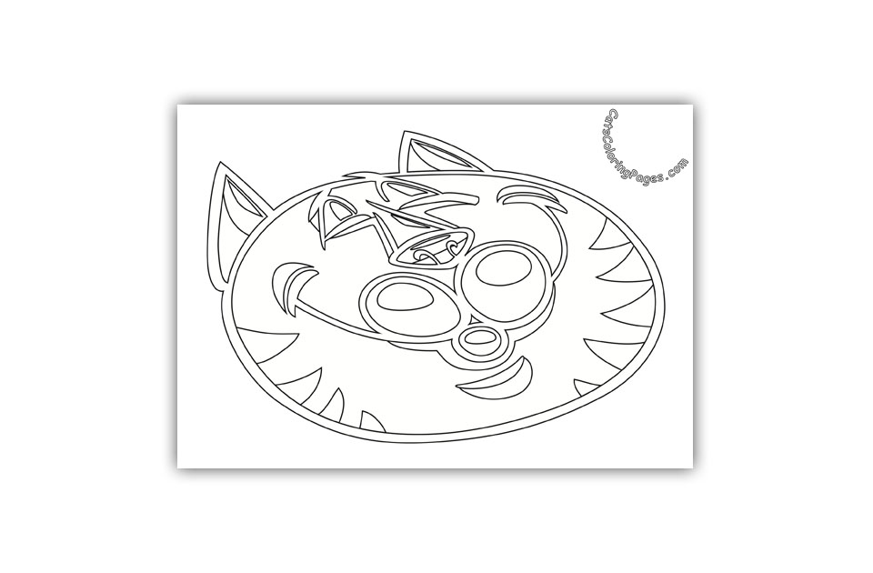 Sleepy Senior Tomcat Coloring Page