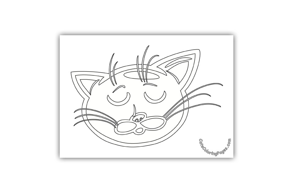 Cat Dreaming Coloring Page