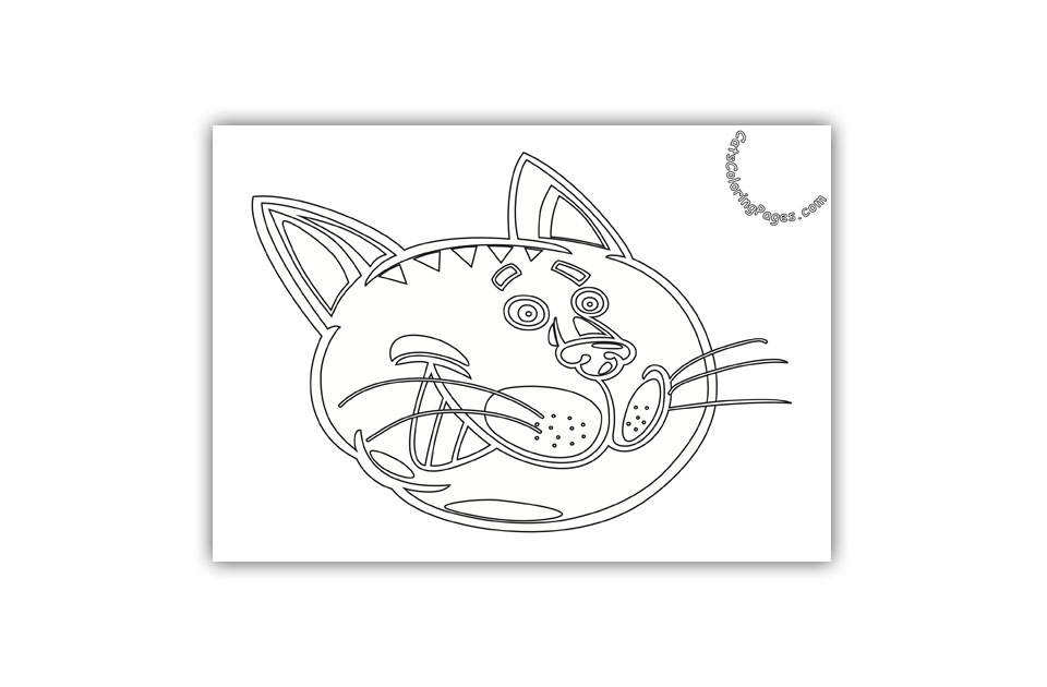 Smiling Tomcat Coloring Page