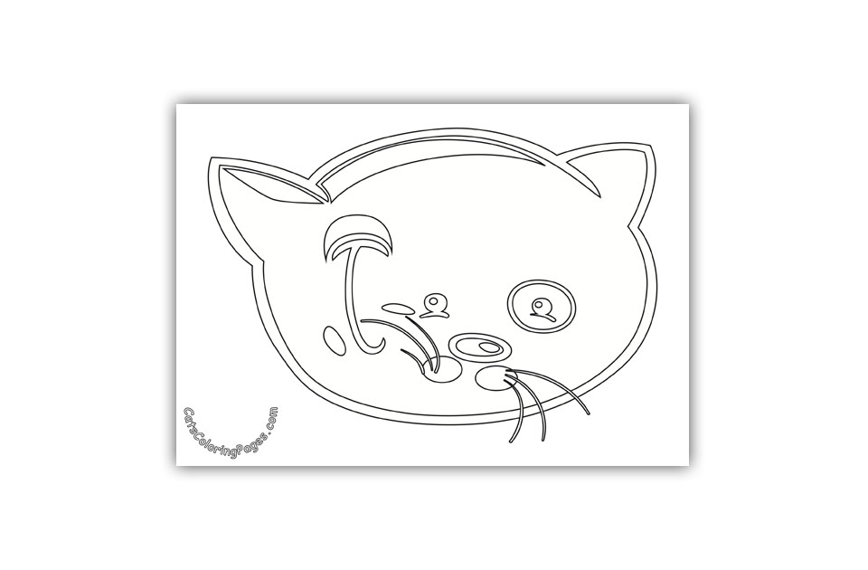 Kitten Smiling Coloring Page