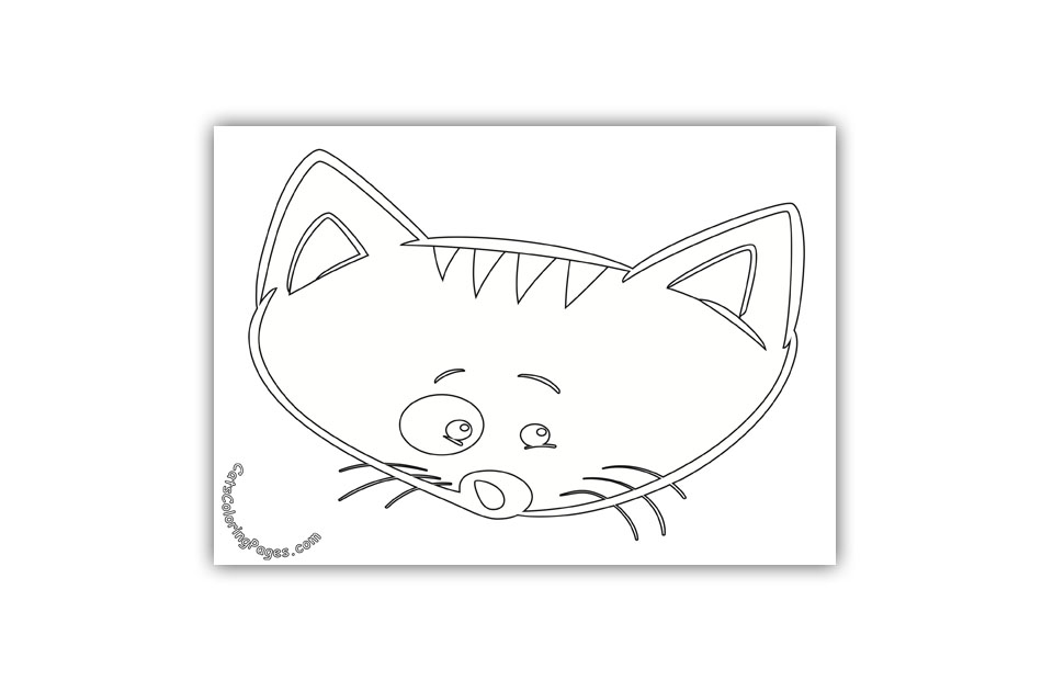 Sad Orange Cat Coloring Page