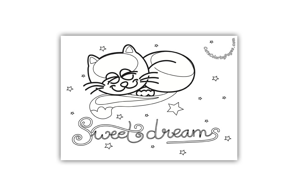 Sweet Dreams Card Coloring Page