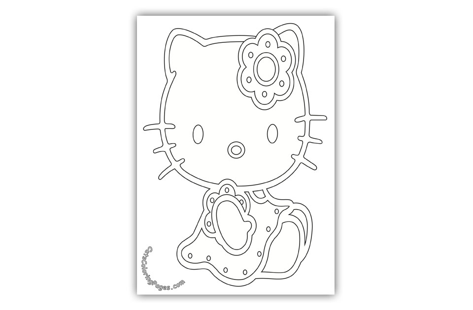 Sweet Kitten Coloring Page