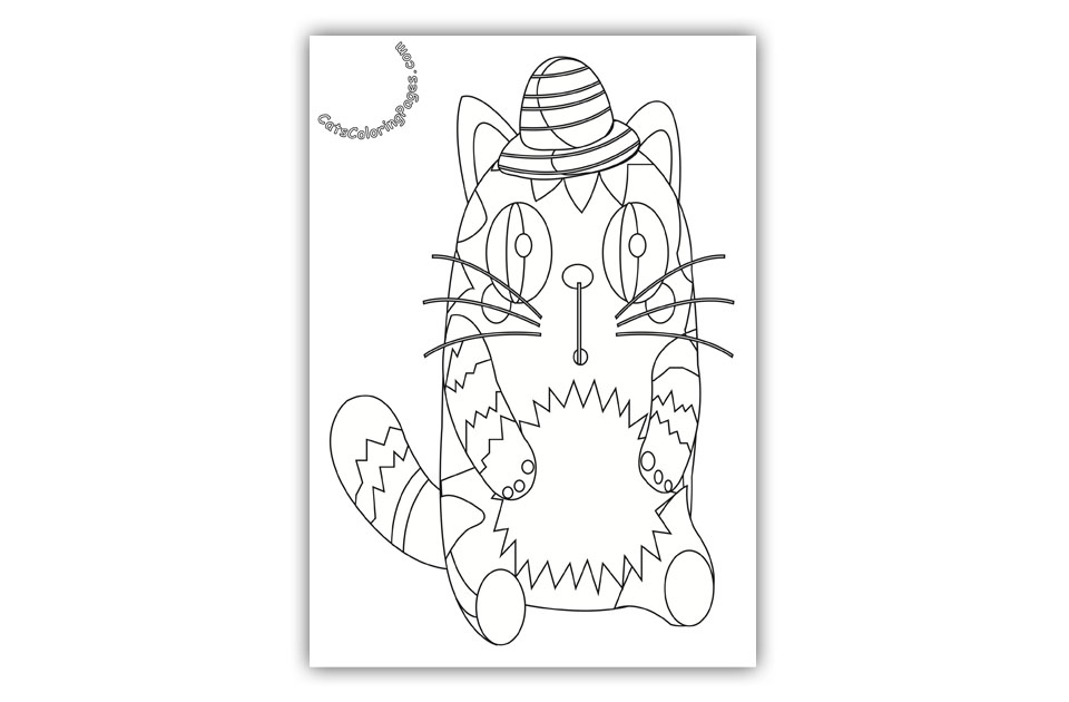 Very Surprised Cat Coloring Page