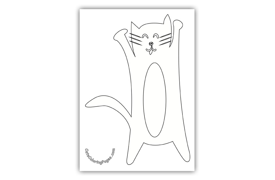 Happy Tomcat Coloring Page