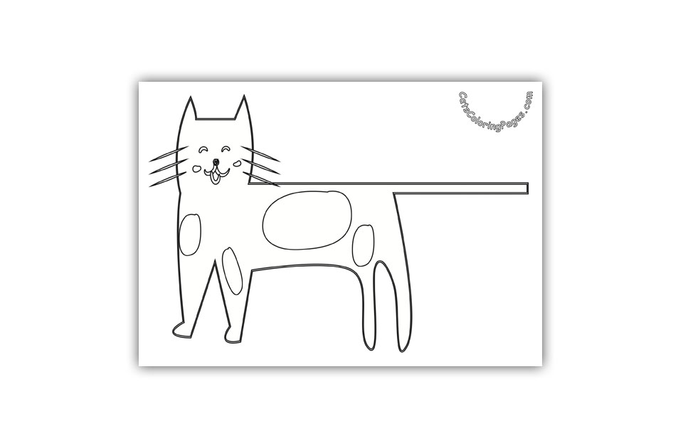 Smiling Spotted Cat Coloring Page