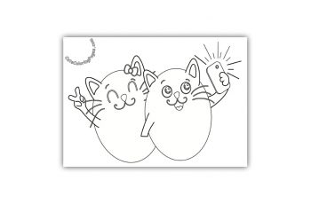 Download Kitten with Red Wool Ball Coloring Page - Cat Coloring Pages