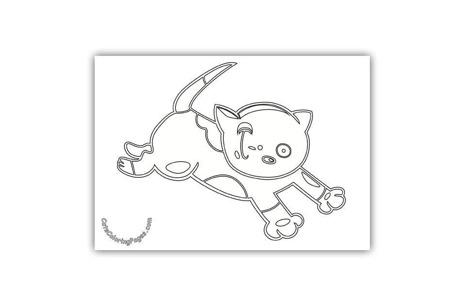 Playful Kitten Coloring Page