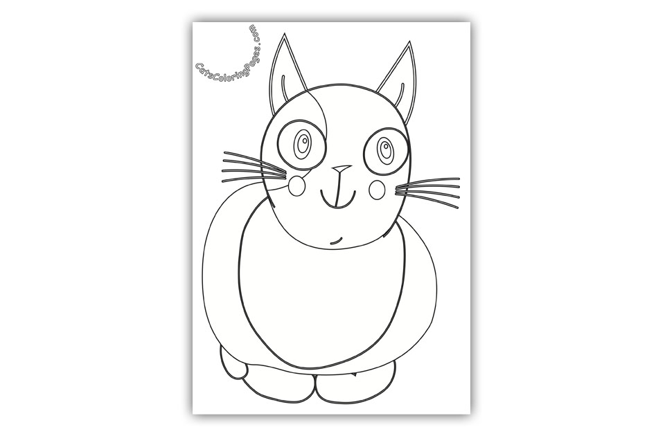 Curious Spotted Cat Coloring Page