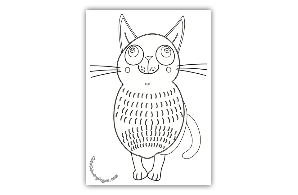 Dreaming Cat Coloring Page