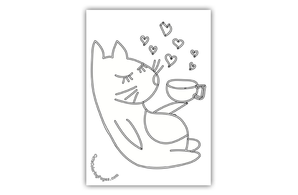 Tomcat in Love Coloring Page