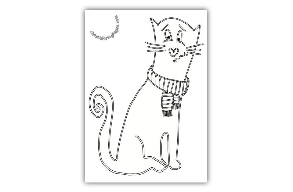 Sad Pink Tomcat Coloring Page