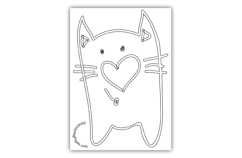 Old Tomcat in Love Coloring Page