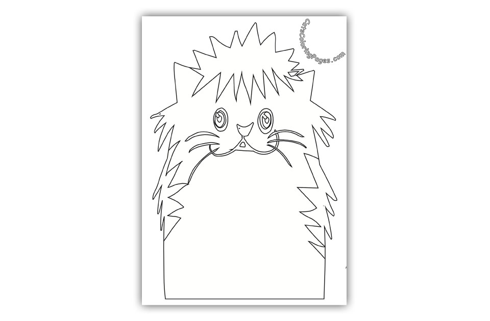 Fluffy Kitten Coloring Page