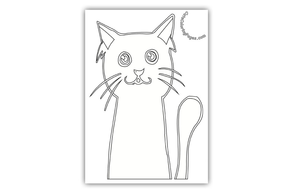 White Cat Coloring Page