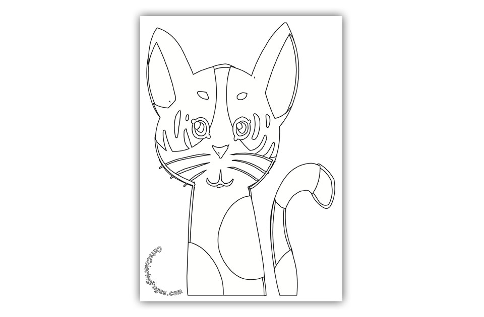 Spotted Kitten Coloring Page