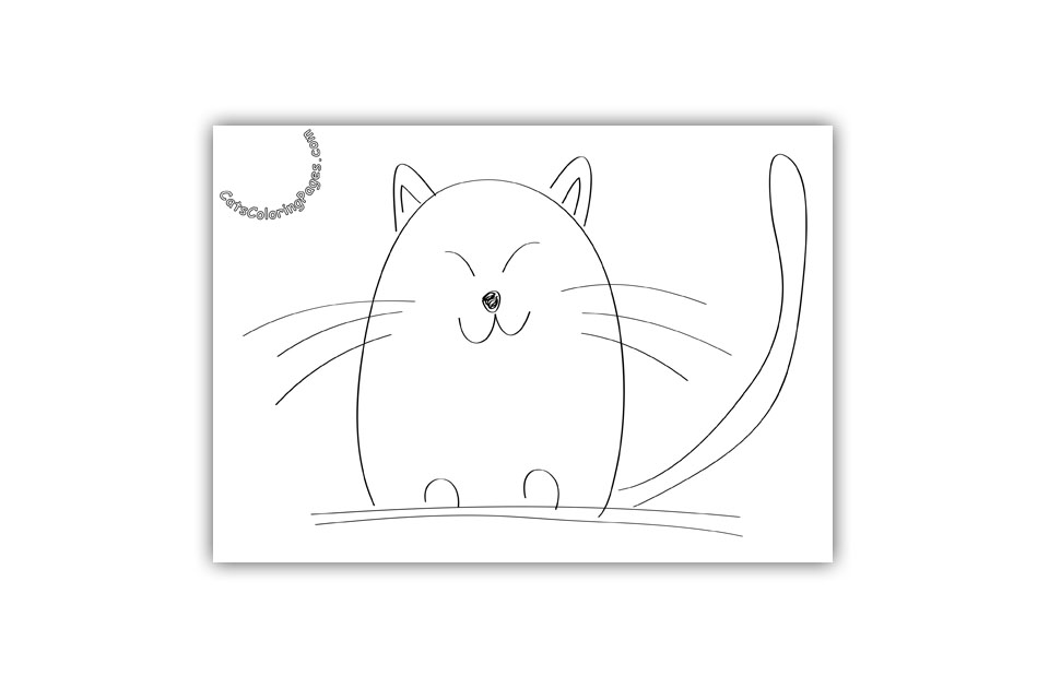 Cute Orange Cat Coloring Page