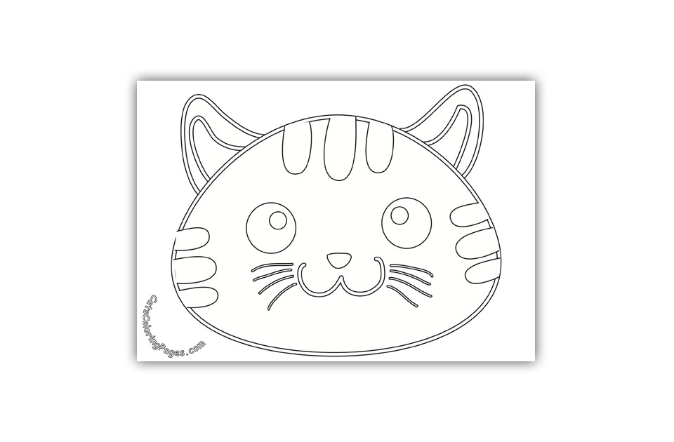 Smiling Pink Cat Coloring Page