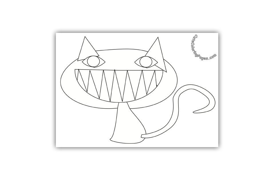 Smiling Orange Cat Coloring Page