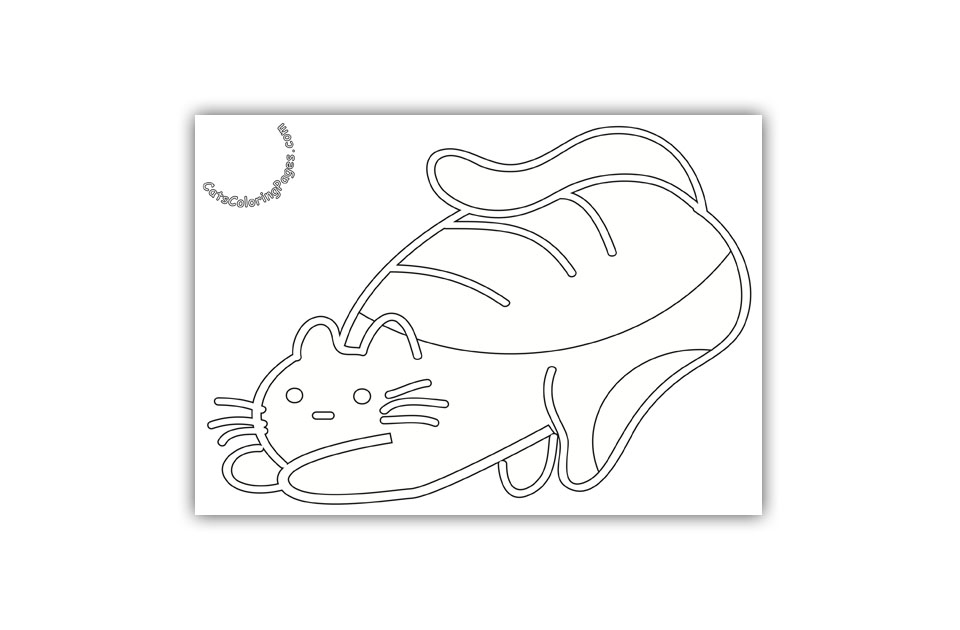 Playful Nice Kitten Coloring Page