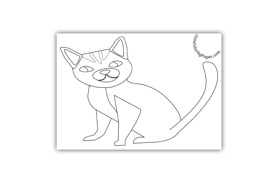 Cat Searching Coloring Page