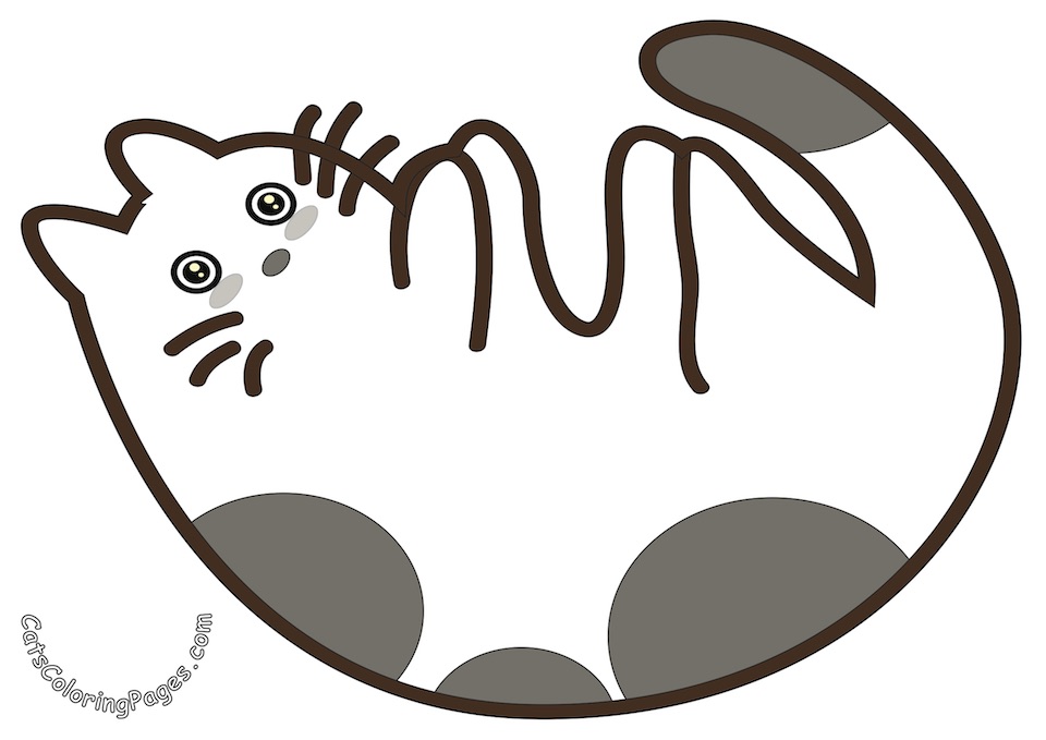 Playful Cat Colored Coloring Page