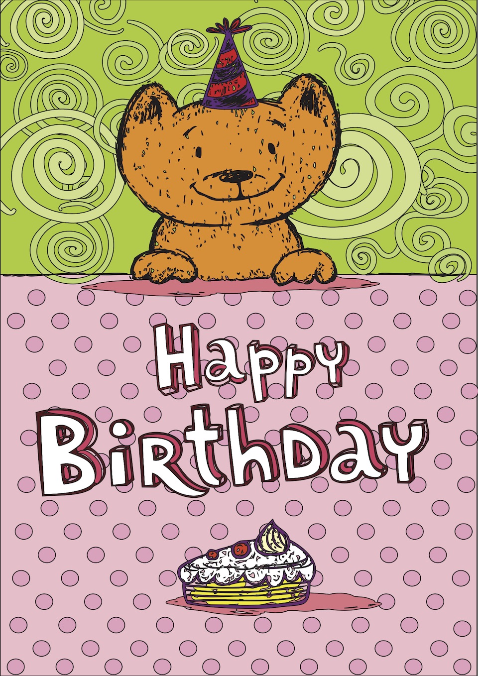 Cat Birthday Coloring Page