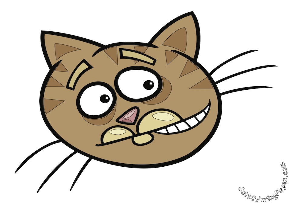Surprised Cat Colored Coloring Page