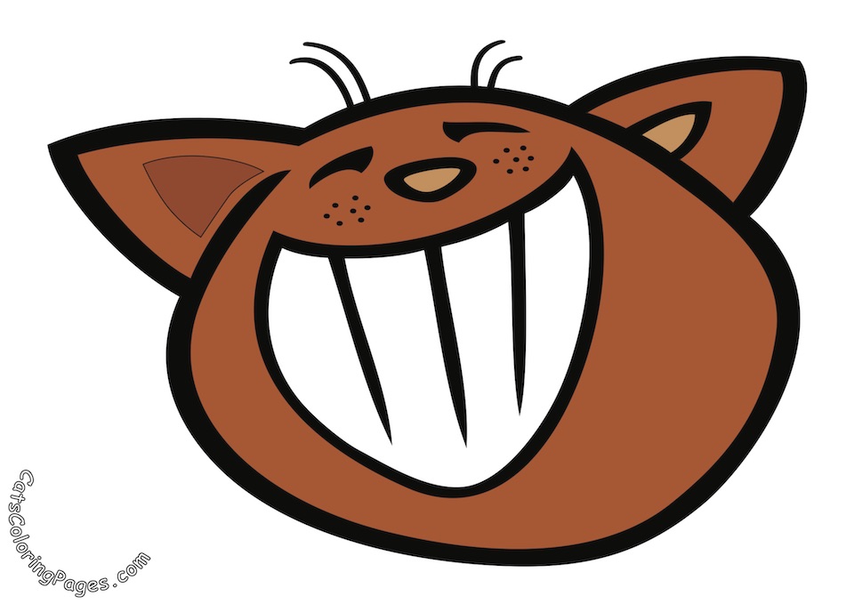 Laughing Cat Colored Coloring Page