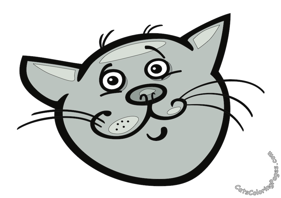 Big Eyed Tomcat Colored Coloring Page