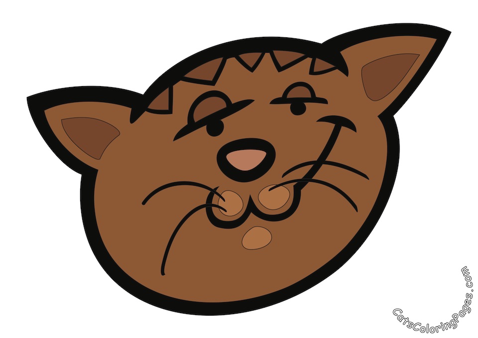 Bored Tabby Tomcat Colored Coloring Page