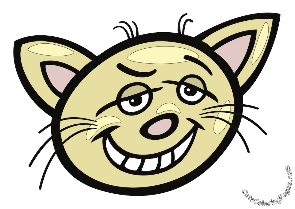 Prankster Cat Colored Coloring Page