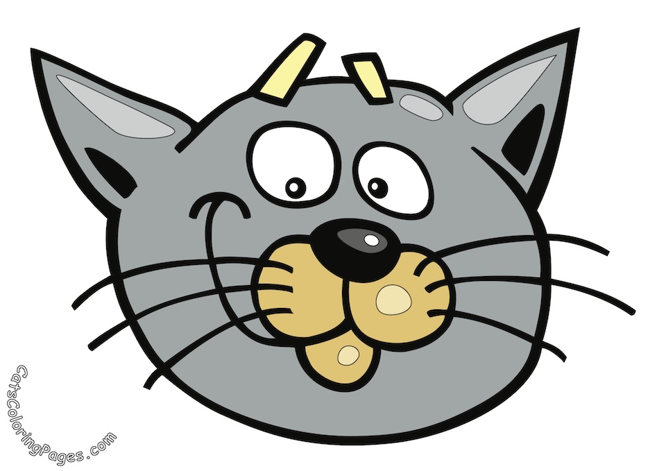 Dizzy Cat Colored Coloring Page