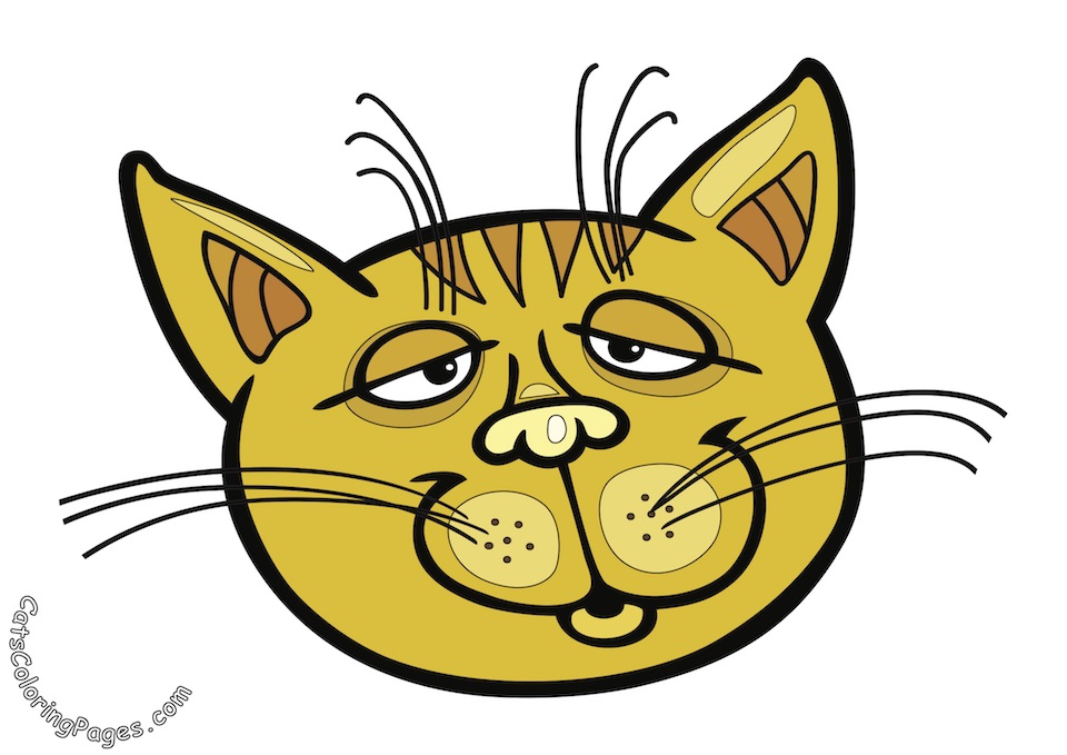 Sleepy Tomcat Colored Coloring Page